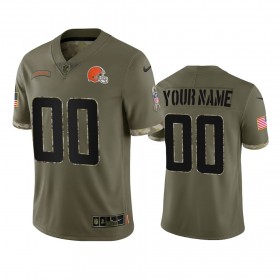Maillot Cleveland Browns Custom Olive 2022 Salute To Service Limited - Homme